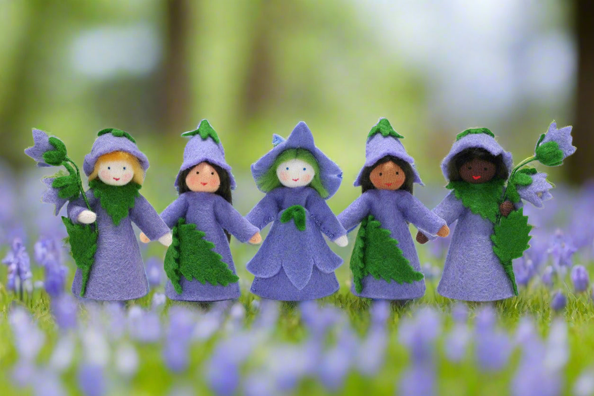 Bluebell Fairy Doll – 2.5” Handmade Felt Waldorf Decoration by