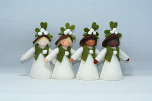 Mistletoe Fairy Doll – 2.5", 3" & 3.5" Handmade Felt Waldorf Decorations by Ambrosius