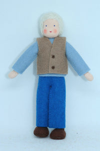 Grandfather Doll (miniature bendable felt doll)