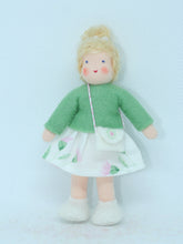 Girl Doll (miniature bendable felt doll, blonde, fair skin)
