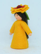 Firewheel Fairy (miniature standing felt doll, flower hat)