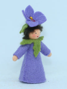 Hibiscus Prince (miniature standing felt doll, flower hat)