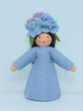 Hortensia Fairy (miniature standing felt doll, flower hat)