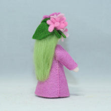 Lilac Fairy (miniature standing felt doll, flower hat)