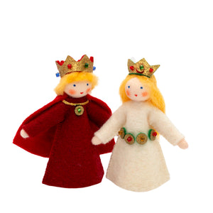 3" Prince and Princess (miniature standing felt doll)