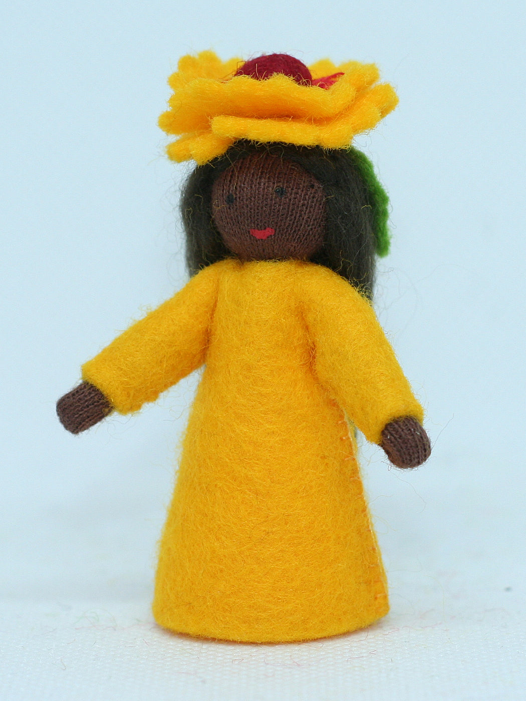 Firewheel Fairy (miniature standing felt doll, flower hat)