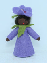 Hibiscus Prince (miniature standing felt doll, flower hat)