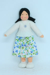 Mother Doll (miniature bendable felt doll, light skin)