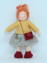 Girl Doll (miniature bendable felt doll, ginger, fair skin)