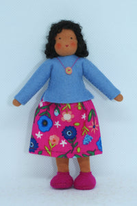 Mother Doll (miniature bendable felt doll, medium skin)