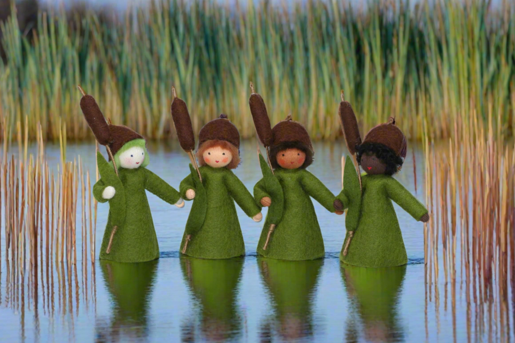 Handmade Cattail Fairy Doll by Ambrosius – Eco-Friendly Wool Felt Waldorf Toy from Eco Flower Fairies LLC