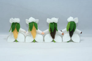Christmas Rose Princess Doll – 2.5” Handmade Felt Waldorf Decoration by Ambrosius