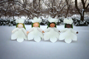 Christmas Rose Princess Doll – 2.5” Handmade Felt Waldorf Decoration by Ambrosius