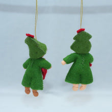 Christmas Tree Pixie Doll – 2" & 3" Handmade Felt Waldorf Decorations by Ambrosius