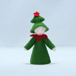 Handmade Christmas Tree Fairy Doll by Ambrosius – Eco-Friendly Wool Felt Waldorf Toy from Eco Flower Fairies LLC