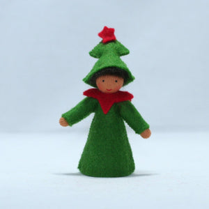 Handmade Christmas Tree Fairy Doll by Ambrosius – Eco-Friendly Wool Felt Waldorf Toy from Eco Flower Fairies LLC