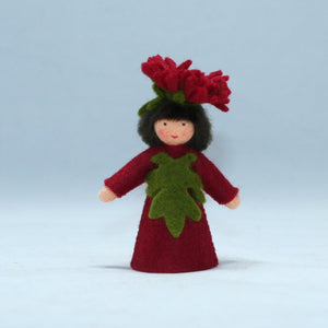 Chrysanthemum Fairy Doll – 2.5” & 3" Handmade Felt Waldorf Decorations by Ambrosius