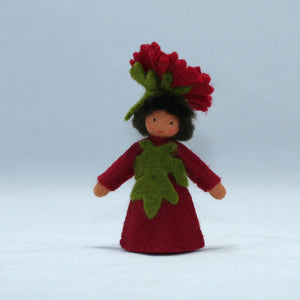Chrysanthemum Fairy Doll – 2.5” & 3" Handmade Felt Waldorf Decorations by Ambrosius