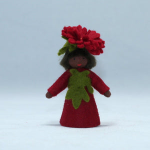 Chrysanthemum Fairy Doll – 2.5” & 3" Handmade Felt Waldorf Decorations by Ambrosius
