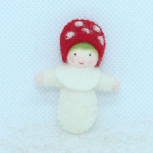 Handmade Fly Agaric Fairy Doll by Ambrosius – Eco-Friendly Wool Felt Waldorf Toy from Eco Flower Fairies LLC