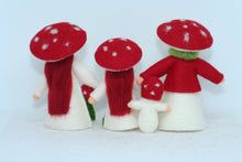 Mushroom World - Fly Agaric Fairy Mushroom Family Doll Set – 2.5", 3" & 3.5" Handmade Felt Waldorf Decorations by Ambrosius