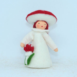 Handmade Fly Agaric Fairy Doll by Ambrosius – Eco-Friendly Wool Felt Waldorf Toy from Eco Flower Fairies LLC