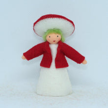 Handmade Fly Agaric Fairy Doll by Ambrosius – Eco-Friendly Wool Felt Waldorf Toy from Eco Flower Fairies LLC