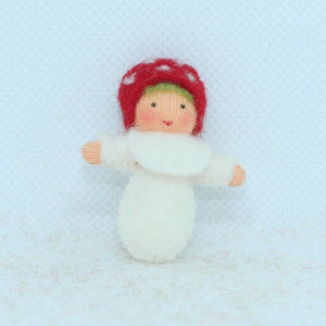 Handmade Fly Agaric Fairy Doll by Ambrosius – Eco-Friendly Wool Felt Waldorf Toy from Eco Flower Fairies LLC