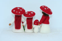 Mushroom World - Fly Agaric Fairy Mushroom Family Doll Set – 2.5", 3" & 3.5" Handmade Felt Waldorf Decorations by Ambrosius