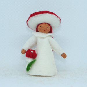 Handmade Fly Agaric Fairy Doll by Ambrosius – Eco-Friendly Wool Felt Waldorf Toy from Eco Flower Fairies LLC