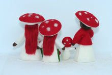 Mushroom World - Fly Agaric Fairy Mushroom Family Doll Set – 2.5", 3" & 3.5" Handmade Felt Waldorf Decorations by Ambrosius