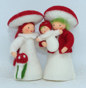 Handmade Fly Agaric Fairy Doll by Ambrosius – Eco-Friendly Wool Felt Waldorf Toy from Eco Flower Fairies LLC