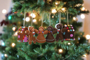 Christmas Gingerbread Doll and Cookie – 1.5" & 2.5” Handmade Felt Waldorf Decorations by Ambrosius