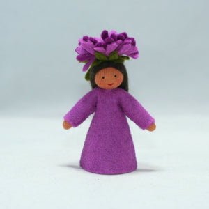 Chrysanthemum Fairy Doll – 2.5” & 3" Handmade Felt Waldorf Decorations by Ambrosius