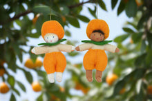 Handmade Orange Baby Doll by Ambrosius – Eco-Friendly Wool Felt Waldorf Toy from Eco Flower Fairies LLC