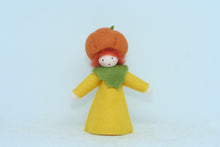Pumpkin Fairy (miniature standing felt doll, pumpkin hat)