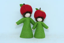 Apple Fairy (miniature standing felt doll, fruit hat)