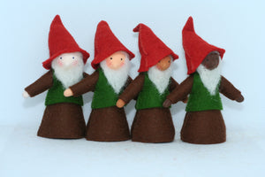 Forest Gnome Friends (set of three miniature standing felt dolls)