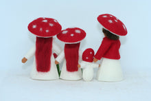Mushroom Family (set of four miniature standing felt dolls)