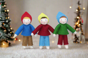 Handmade Elf Helper Doll by Ambrosius – Eco-Friendly Wool Felt Waldorf Toy from Eco Flower Fairies LLC