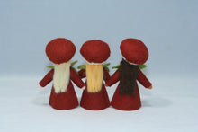 Chestnut Fairy Family Doll Set – 2.5", 3" & 3.5” Handmade Felt Waldorf Decorations by Ambrosius