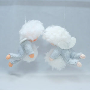 Snow Baby Doll – 2.5" Handmade Felt Waldorf Decoration by Ambrosius