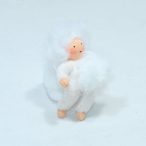 Handmade Snow Baby Doll by Ambrosius – Eco-Friendly Wool Felt Waldorf Toy from Eco Flower Fairies LLC