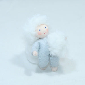 Handmade Snow Baby Doll by Ambrosius – Eco-Friendly Wool Felt Waldorf Toy from Eco Flower Fairies LLC