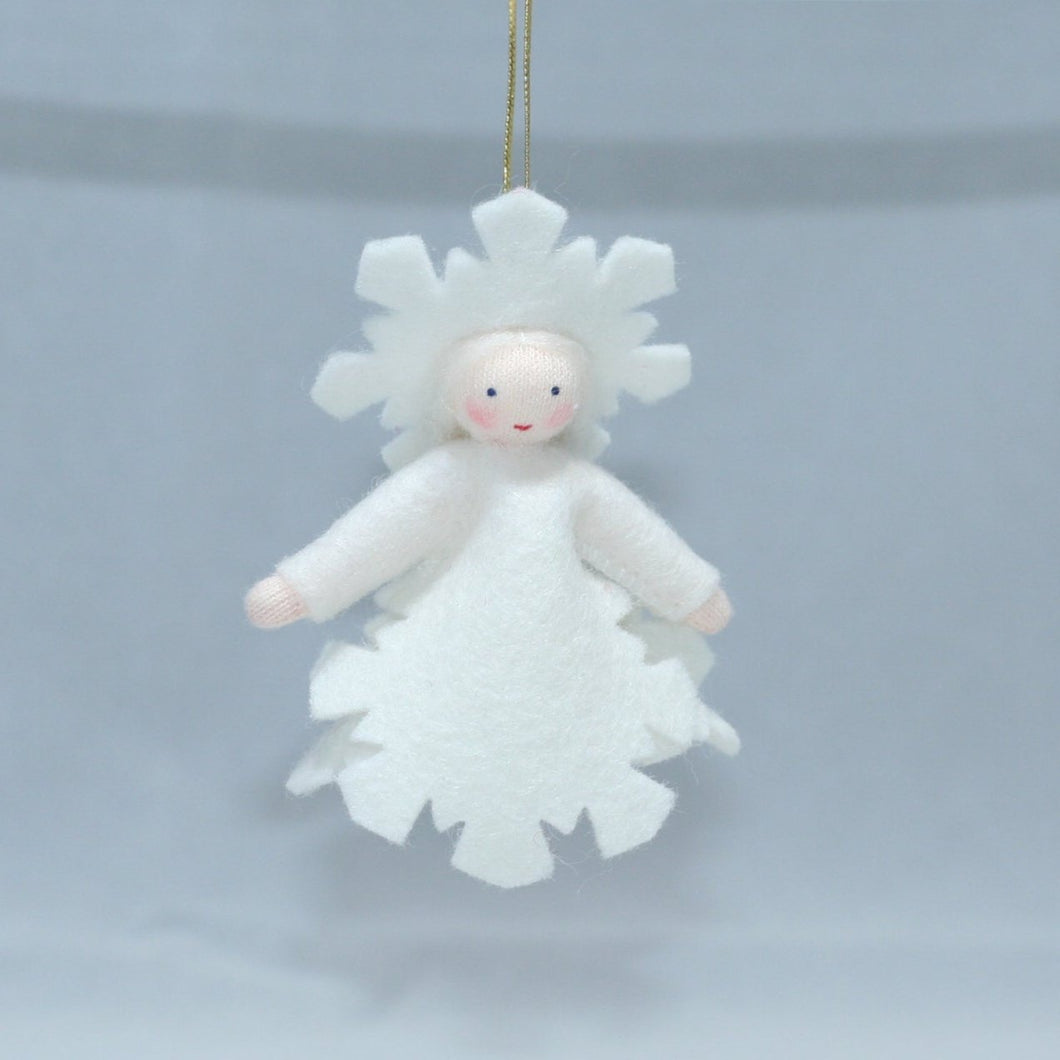 Handmade Snowflake Princess Doll by Ambrosius – Eco-Friendly Wool Felt Waldorf Toy from Eco Flower Fairies LLC