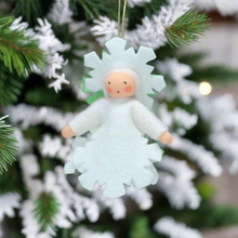 Handmade Snowflake Princess Doll by Ambrosius – Eco-Friendly Wool Felt Waldorf Toy from Eco Flower Fairies LLC