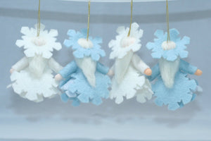Snowflake Princess Doll – 2.5" Handmade Felt Waldorf Decoration by Ambrosius