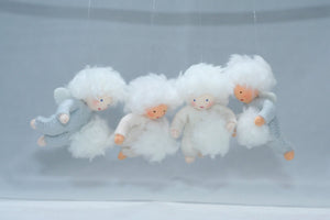 Handmade Snow Baby Doll by Ambrosius – Eco-Friendly Wool Felt Waldorf Toy from Eco Flower Fairies LLC