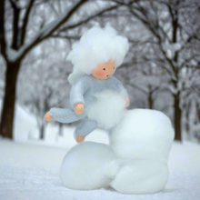 Handmade Snow Baby Doll by Ambrosius – Eco-Friendly Wool Felt Waldorf Toy from Eco Flower Fairies LLC