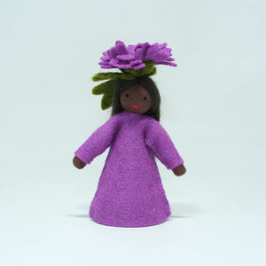 Chrysanthemum Fairy Doll – 2.5” & 3" Handmade Felt Waldorf Decorations by Ambrosius